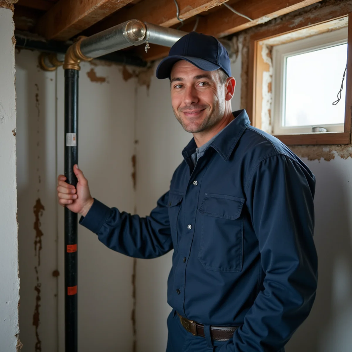 Insulated water pipes in an unheated Illinois basement in winter