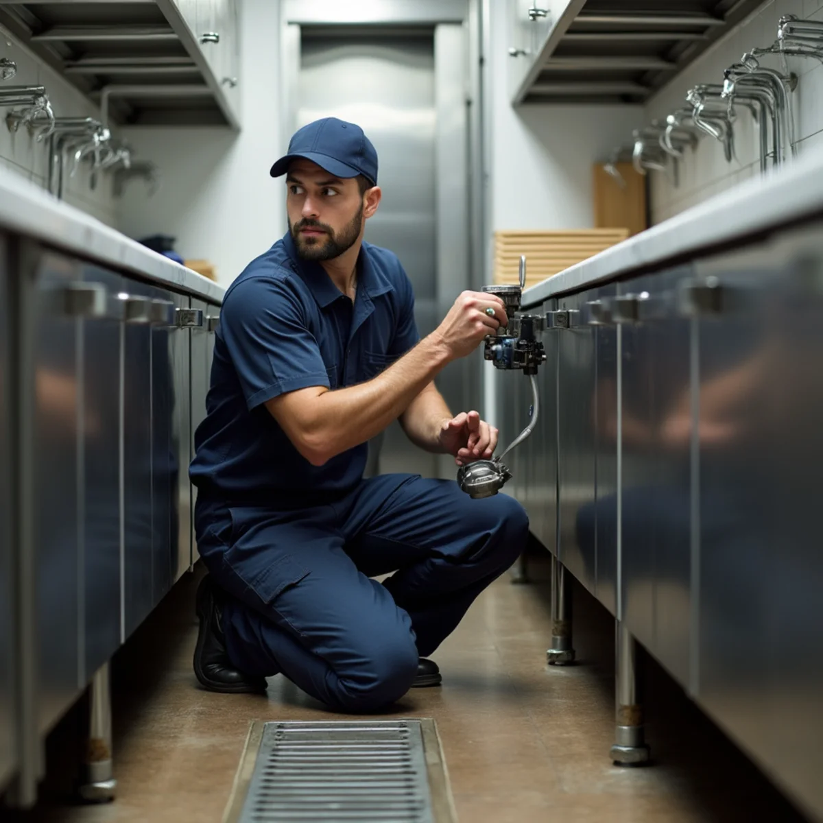 Commercial plumbing work in a McHenry County business