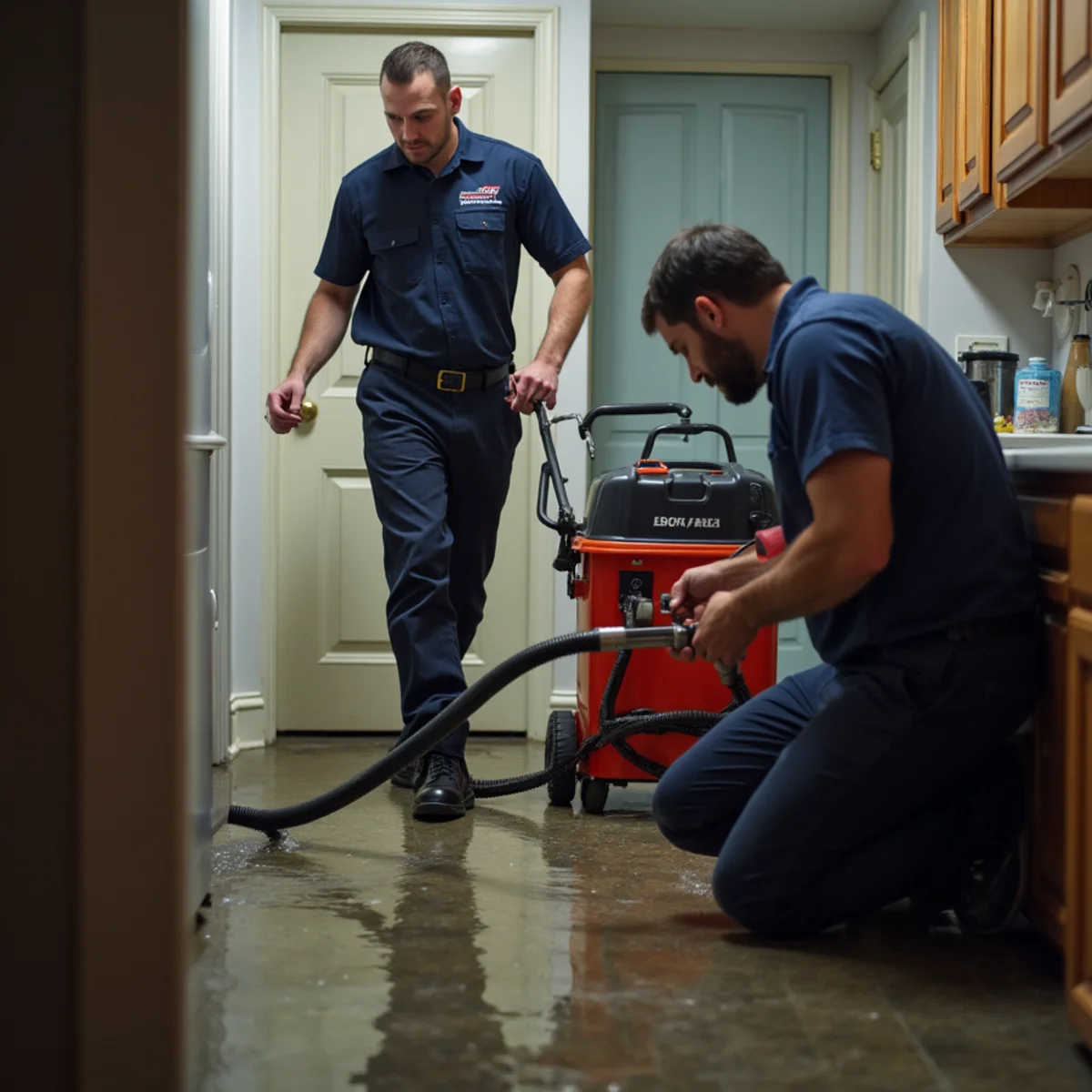 Emergency water cleanup after basement flooding in Lake in the Hills, IL