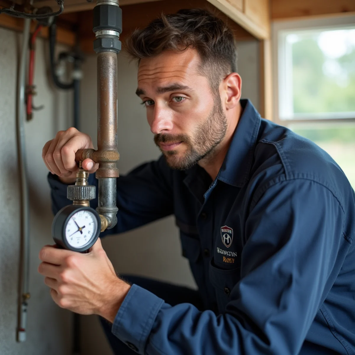 Licensed plumber installing a gas line for an appliance in a Lake in the Hills, IL home